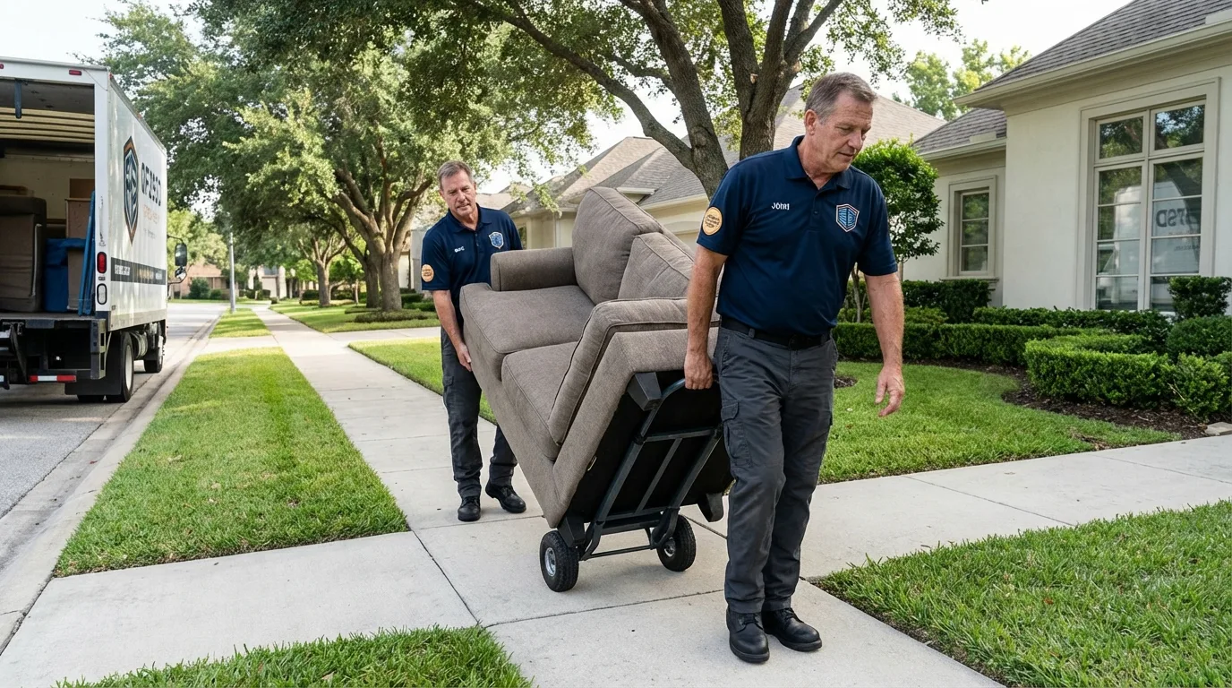 Local residential moving crew loading furniture in Colorado Springs, CO