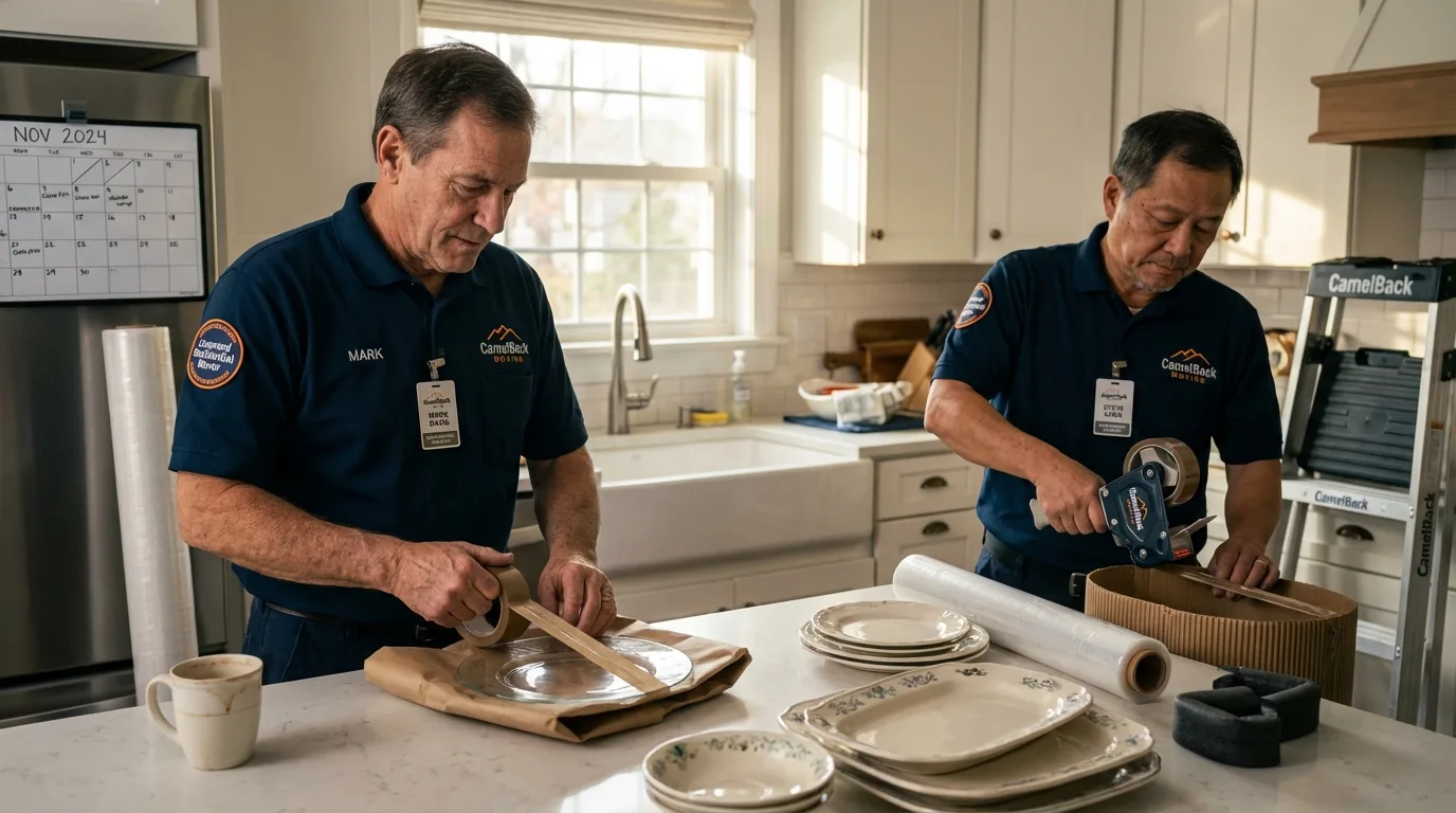 Professional crew packing kitchen dishware in Colorado Springs, CO